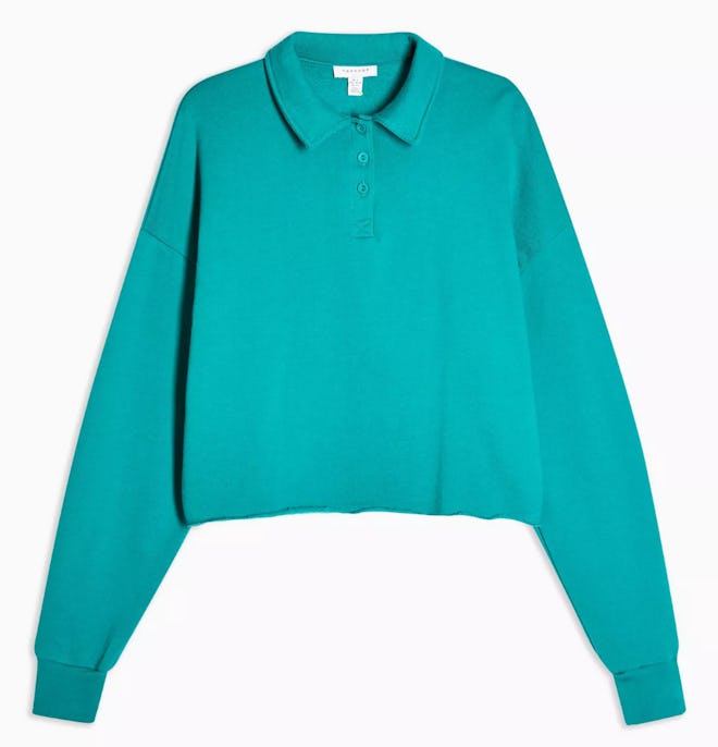 Teal Rugby Polo Sweatshirt