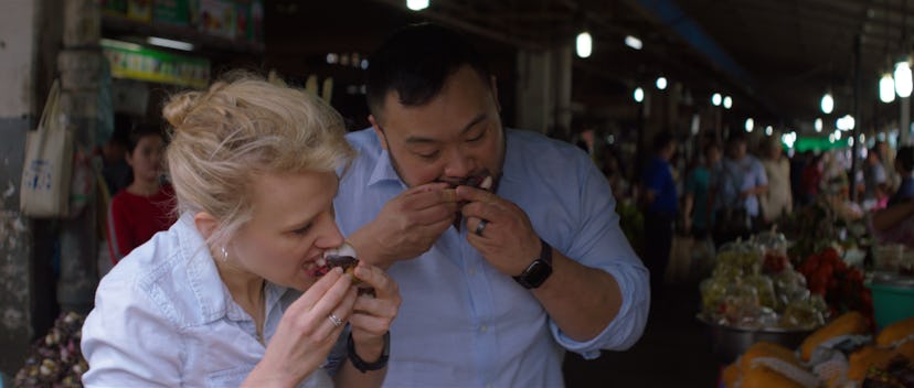 Kate McKinnon and David Chang in 'Breakfast, Lunch & Dinner'