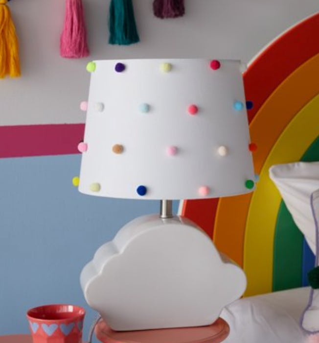 Rainbow Dots Shade with Ceramic Cloud Shaped Base by Drew Barrymore Flower Kids