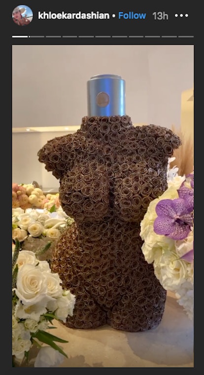 Kim Kardashian West was given a flower arrangement that looked like her KKW Body perfume for her bir...