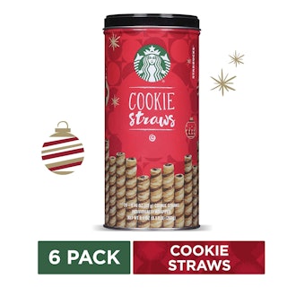Starbucks Holiday Cookie Straws, 6 Tins of 20