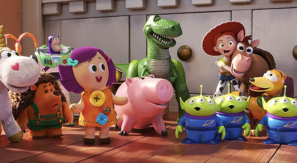 The toys of 'Toy Story 4' meet Forky.