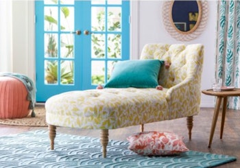 Watercolor Geo Tufted Chaise Lounge by Drew Barrymore Flower Home