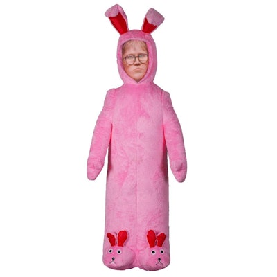 Warner 6 ft. Pre-lit Inflatable Ralphie with Pink Fuzzy Bunny Suit