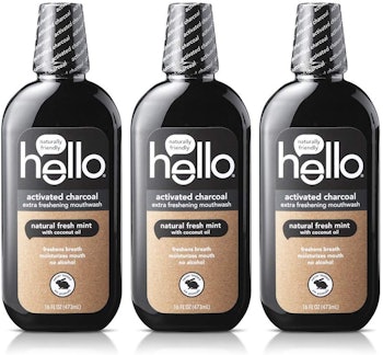 Hello Oral Care Activated Charcoal Mouthwash (3-Pack)