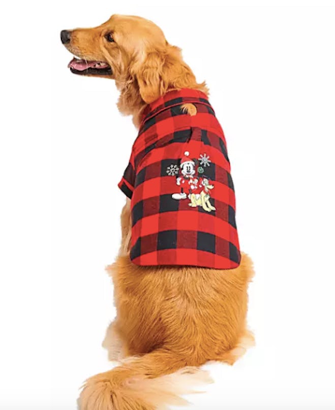 Mickey Mouse and Pluto Holiday Plaid Nightshirt for Dogs – Personalized