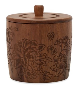 Tropical Toile Engraved Wood Ice Bucket by Drew Barrymore Flower Home