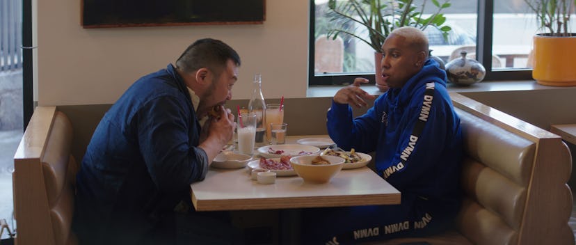David Chang and Lena Waithe at Winsome, an Echo Park cafe, in 'Breakfast, Lunch & Dinner'