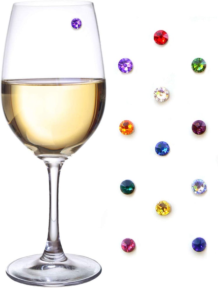 Swarovski Crystal Magnetic Wine Glass Charms (12-Pack)