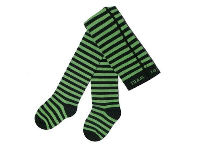 Striped Tights for babies and children.Striped Tights in dark green.WERI SPEZIALS