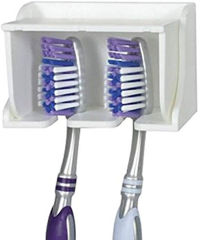 Camco 57203 White Pop-A-Toothbrush Wall Mounted Toothbrush Holder