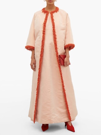 Givenchy 1963 Coral-Trimmed Faille Coat and Gown