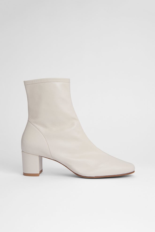 Sofia White Leather Boots