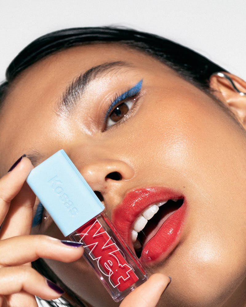 Red shade from Kosas' new Wet Lip Oil Gloss line