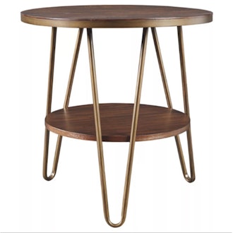 Lettori Round End Table Brown