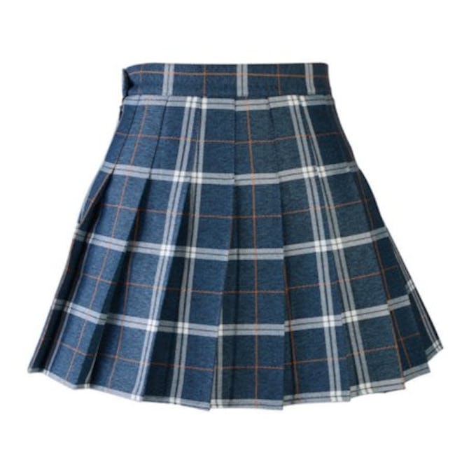 Women Casual Plaid Skirt Girls High Waist Pleated Skirt A-line School Skirt Uniform With Inner Short...