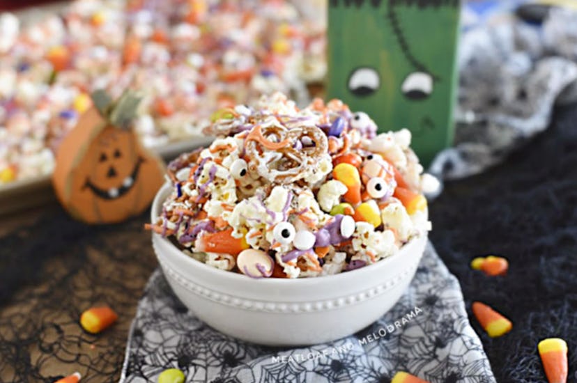 Halloween snack mix is a great Halloween treat for the classroom.
