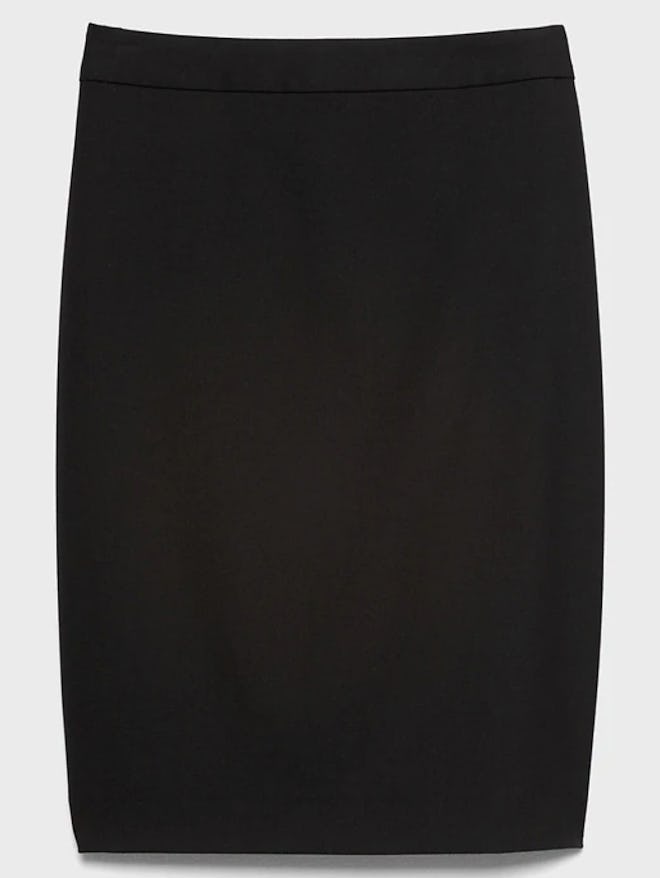 Washable Classic Black Pencil Skirt