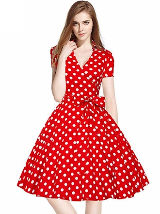 Retro Dresses Audrey Hepburn 1950s Rockabilly Polka Dot Dress