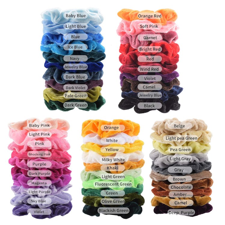 Premium Velvet Hair Scrunchies (50-Pack)