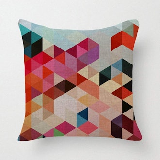 Lyn Cotton Linen Geometric Decorative Pillow