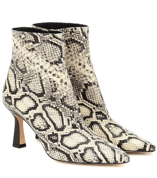 Lina Snake-Effect Leather Ankle Boots