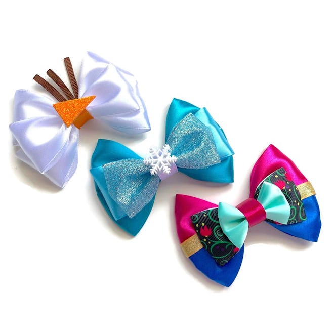Elsa, Anna and Olaf Disney Frozen Inspired Hair Bows (Set of 3)