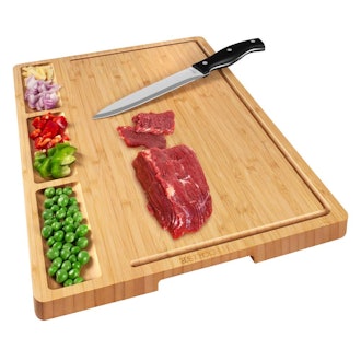 HHXRISE Large Organic Bamboo Cutting Board