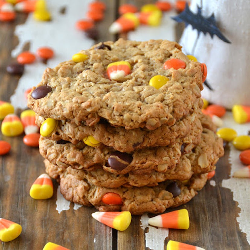 Monster cookies are a classic cookie perfect as a Halloween snack for the classroom. 