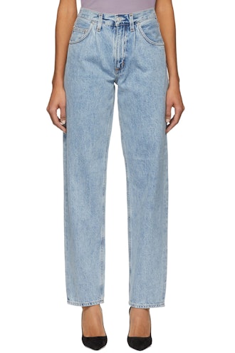 Blue Pleats Baggy Oversized Jeans