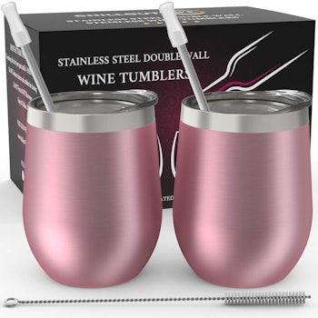  CHILLOUT LIFE Insulated Stainless Steel Wine Tumbler (2-Pack) 