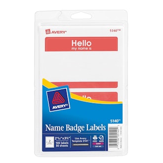Avery Name Badge Labels
