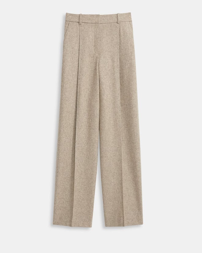 Speckled Wool Pleated Trousers