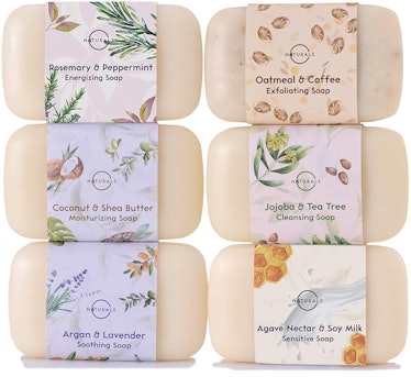 O Naturals 6 Piece Moisturizing Body Wash Bar Soap Collection