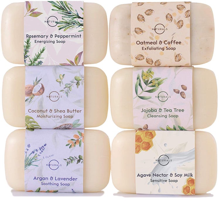 O Naturals 6 Piece Moisturizing Body Wash Bar Soap Collection