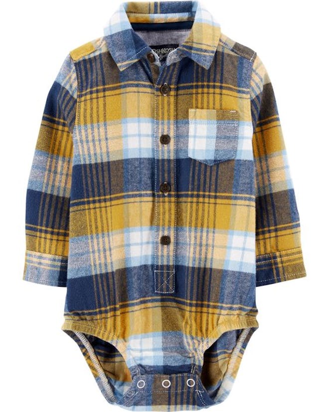 OshKosh Bigosh Plaid Flannel Bodysuit