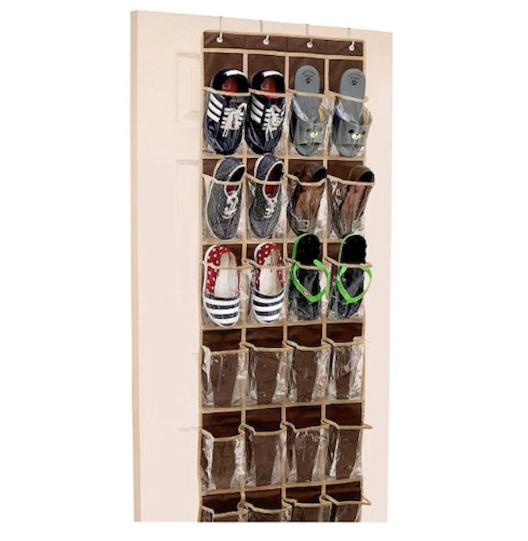 SimpleHouseware Crystal Clear Over The Door Hanging Shoe Organizer