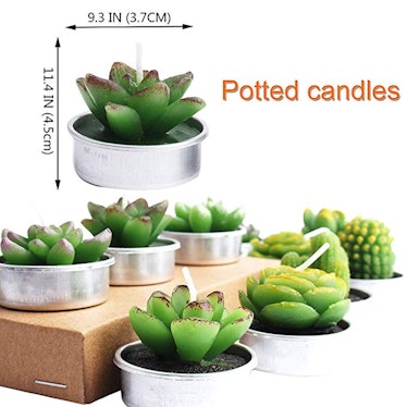 Outee Cactus Tea Light Candles (12 Pieces)