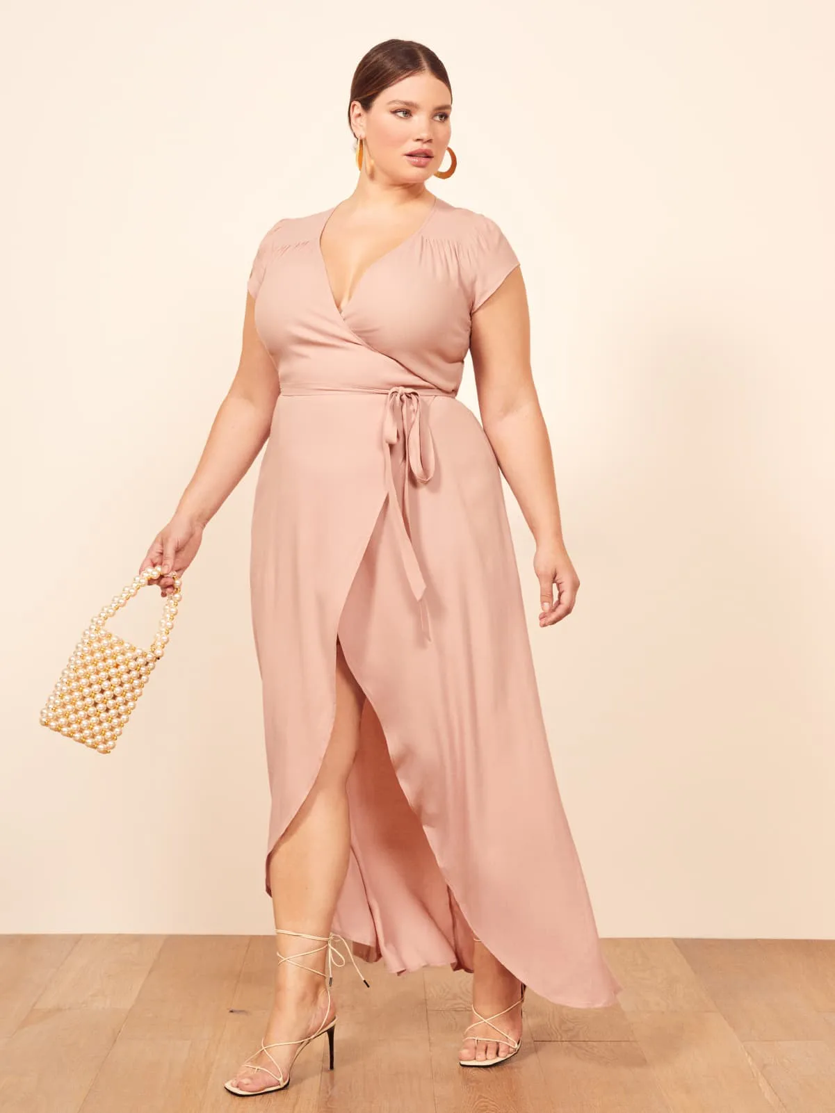 reformation chamomile wrap dress