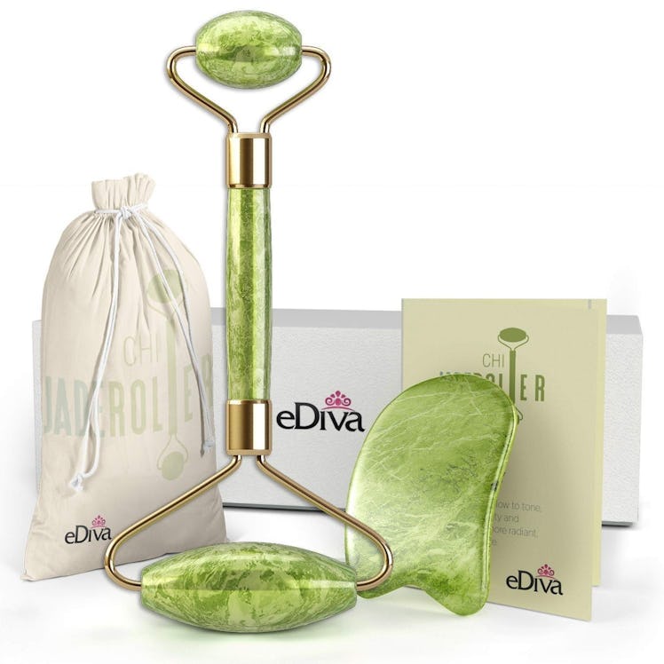 eDiva Natural Jade Roller and Gua Sha