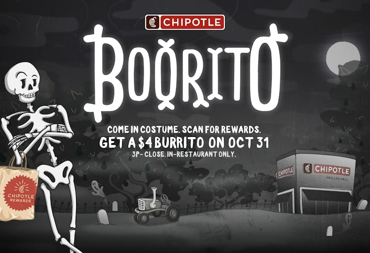 Chipotle's Halloween 2019 #Boorito TikTok Challenge means you can win free burritos for a year ifor ...