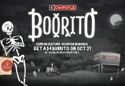 Chipotle's Halloween 2019 #Boorito TikTok Challenge means you can win free burritos for a year ifor ...