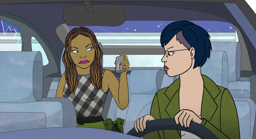 Ana Spanakopita (voiced by Angela Bassett) and Diane (voiced by Alison Brie) in BoJack Horseman