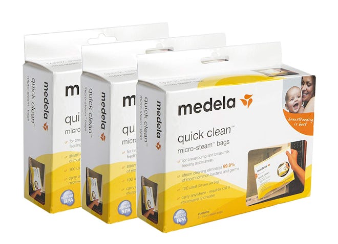 Medela Quick Clean Micro Steam Bags For Bottles And Breast Pump Parts (15-Pack)