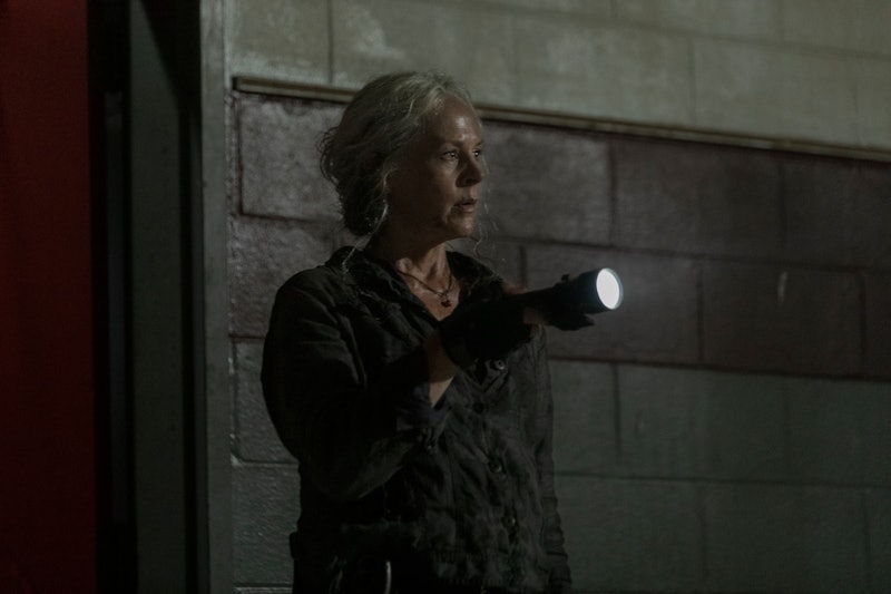 Melissa McBride as Carol Peletier searches for the Whisperers on The Walking Dead.