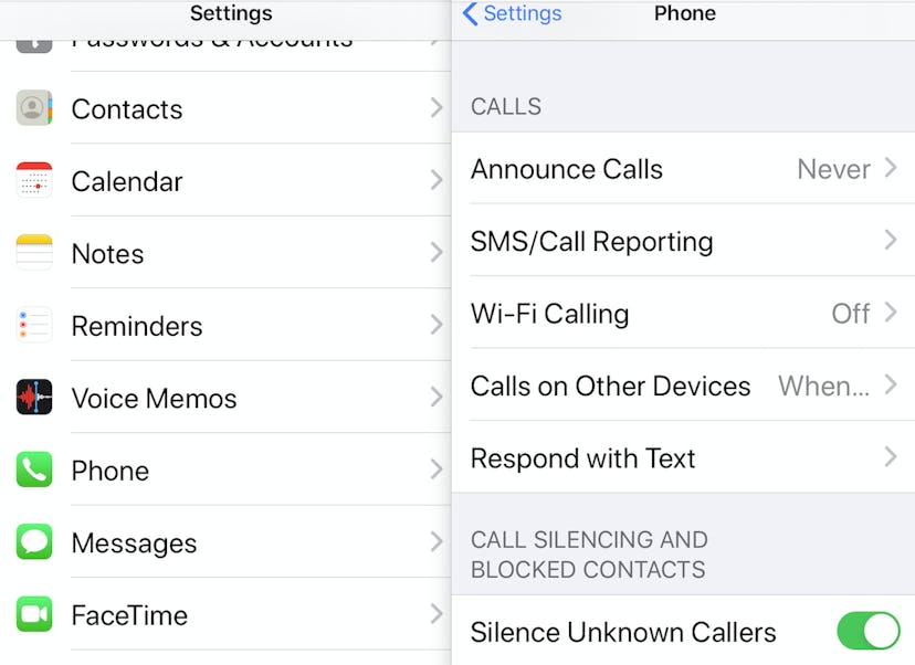 This screenshot helps explain how to block robocalls on your iPhone.
