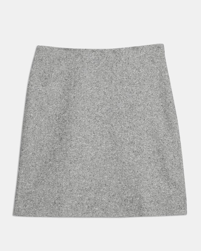 Speckled Wool Easy Waist Skirt