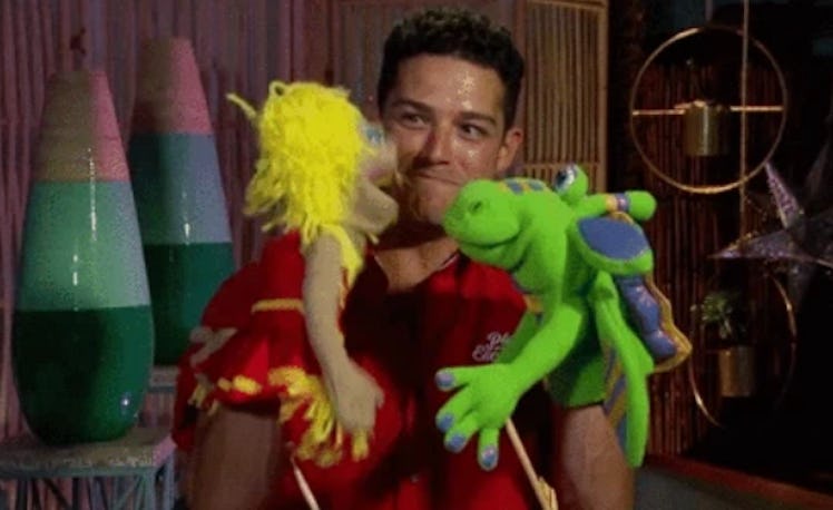 Wells Adams with puppets on 'Bachelor in Paradise'