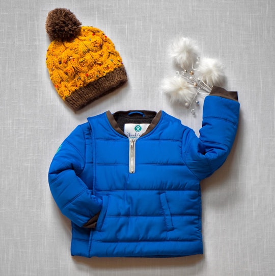 A car seat coat and hat from Buckle Me Baby