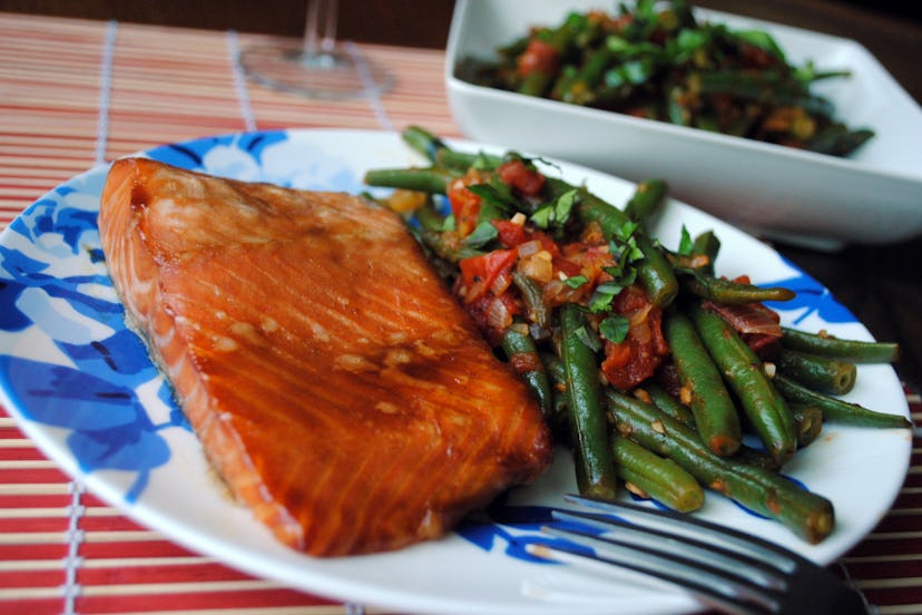Teriyaki dijon glazed salmon from The Cocina Monologues is a fast, easy weeknight meal